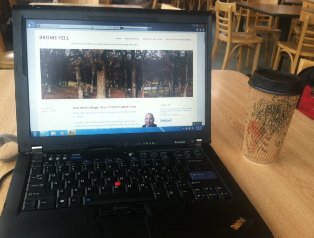 Blogging this morning from Elly's Tea & Coffee House, the secondary home for Brome Hill.